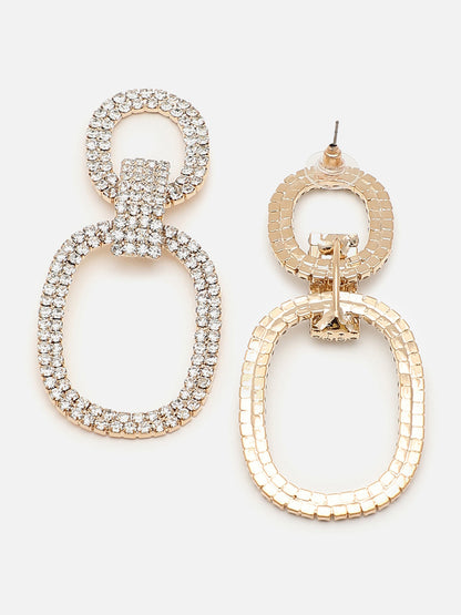 Gold Plated Party Designer Stone Drop Earring For Women