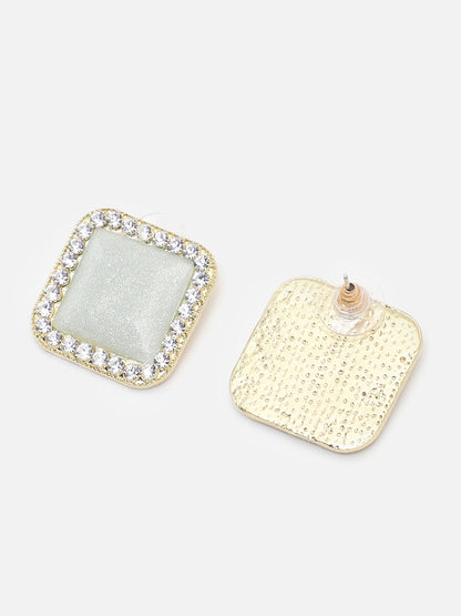 Gold Plated Party Designer Stone Stud For Women