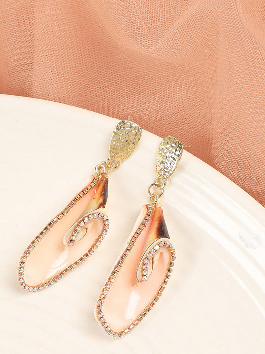 Gold Plated Party Designer Stone Drop Earring For Women