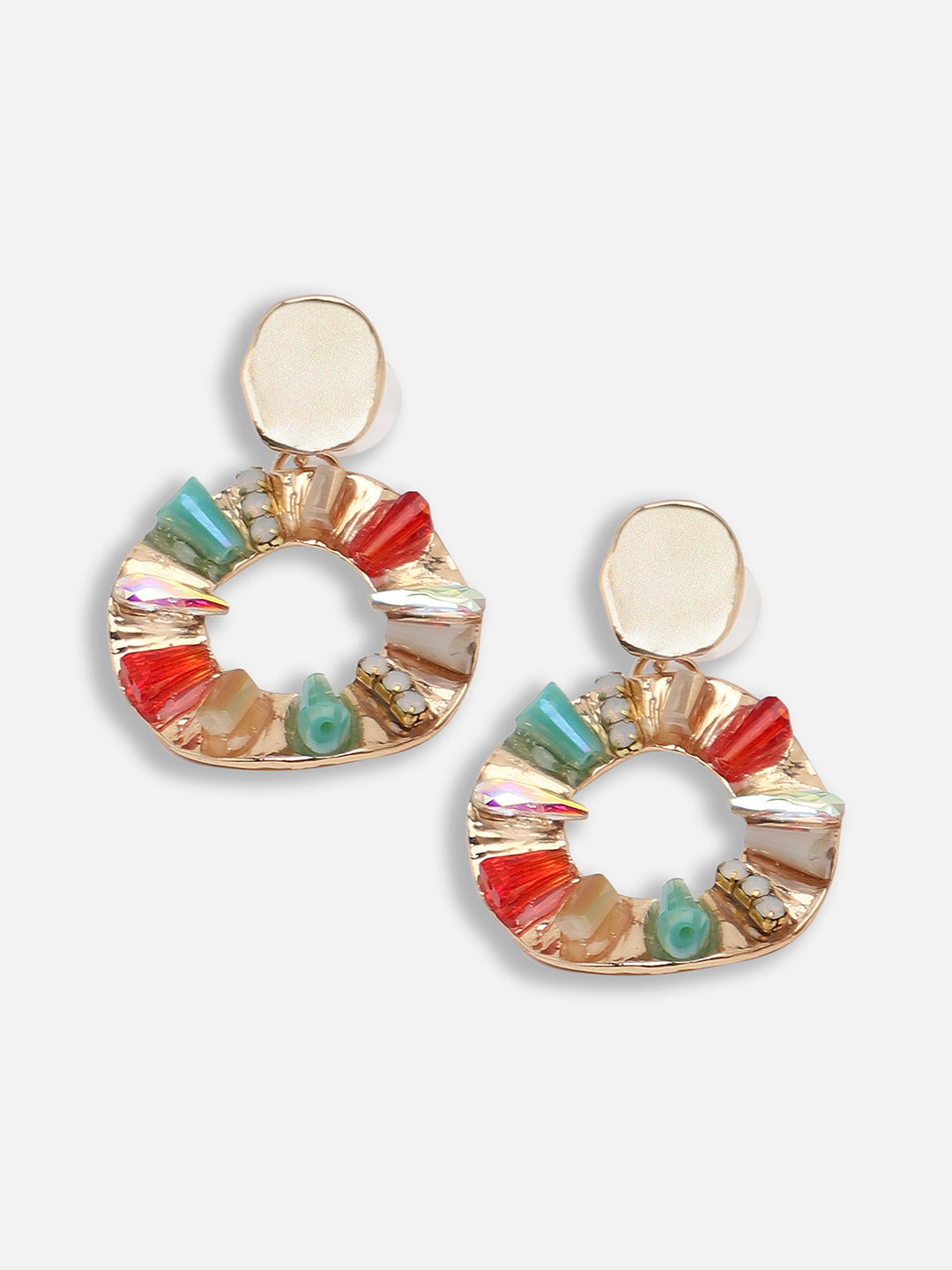 Gold Plated Party Designer Stone Drop Earring For Women