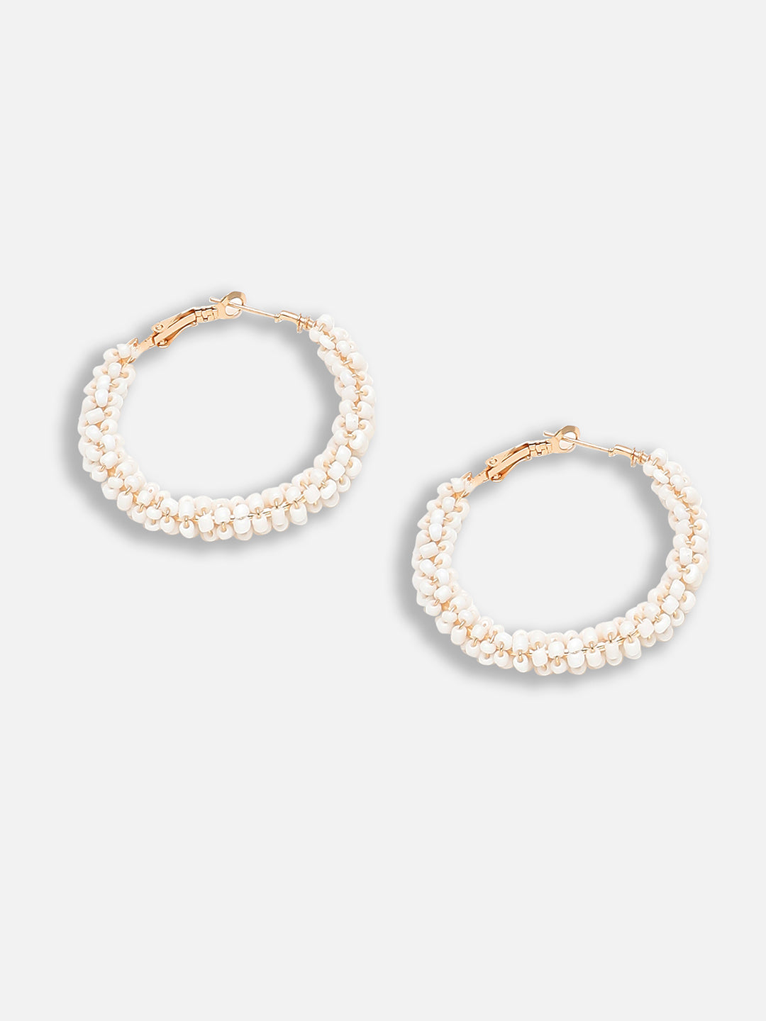Gold Plated Party Beaded Hoop Earring For Women