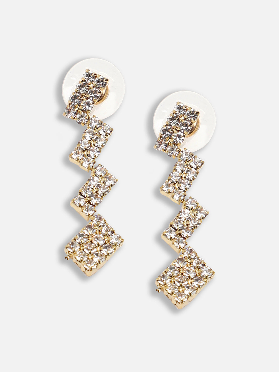 Gold Plated Party Designer Stone Drop Earring For Women