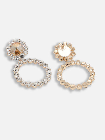 Gold Plated Party Designer Stone Drop Earring For Women