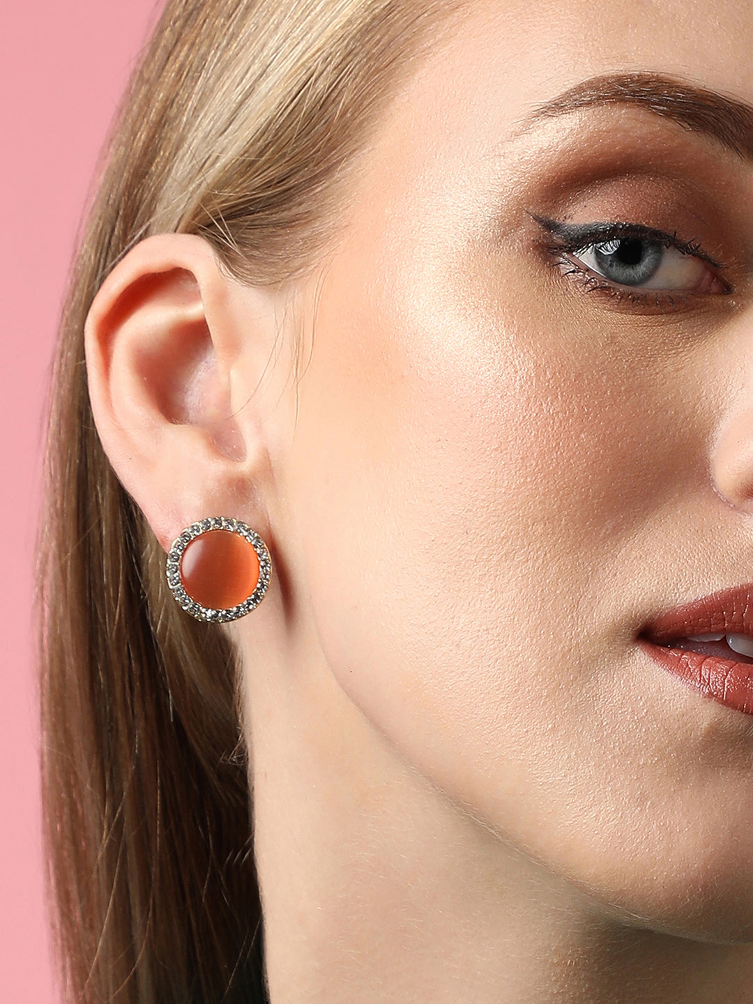 Gold Plated Casual Designer Stone Stud For Women