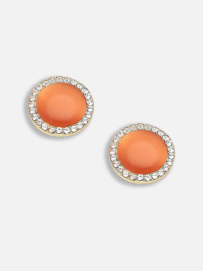 Gold Plated Casual Designer Stone Stud For Women
