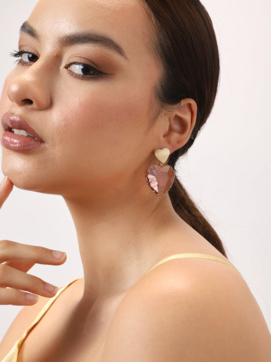 Gold Plated Party Designer Stone Drop Earring For Women