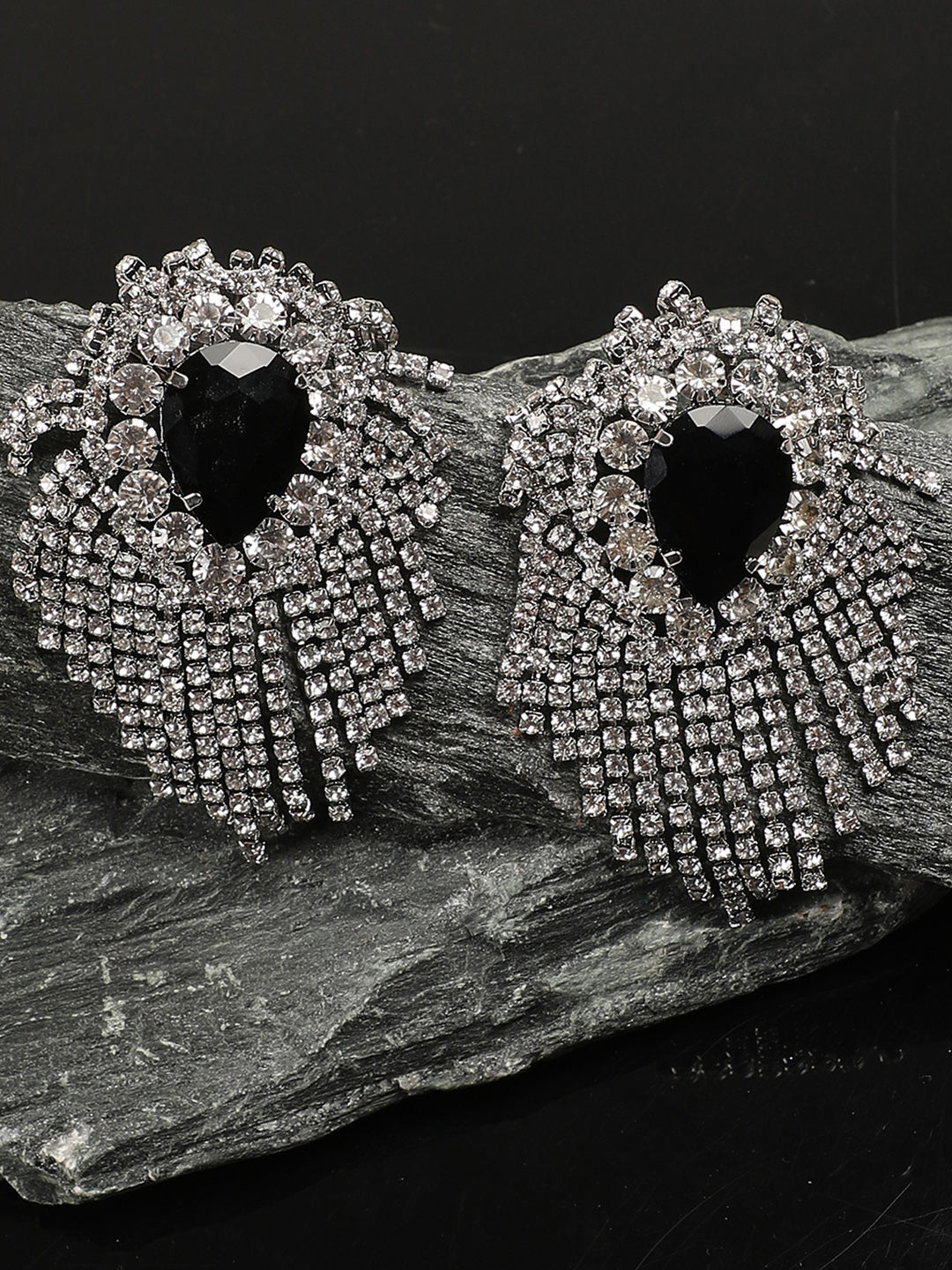 Silver Plated Party Designer Stone Drop Earring For Women