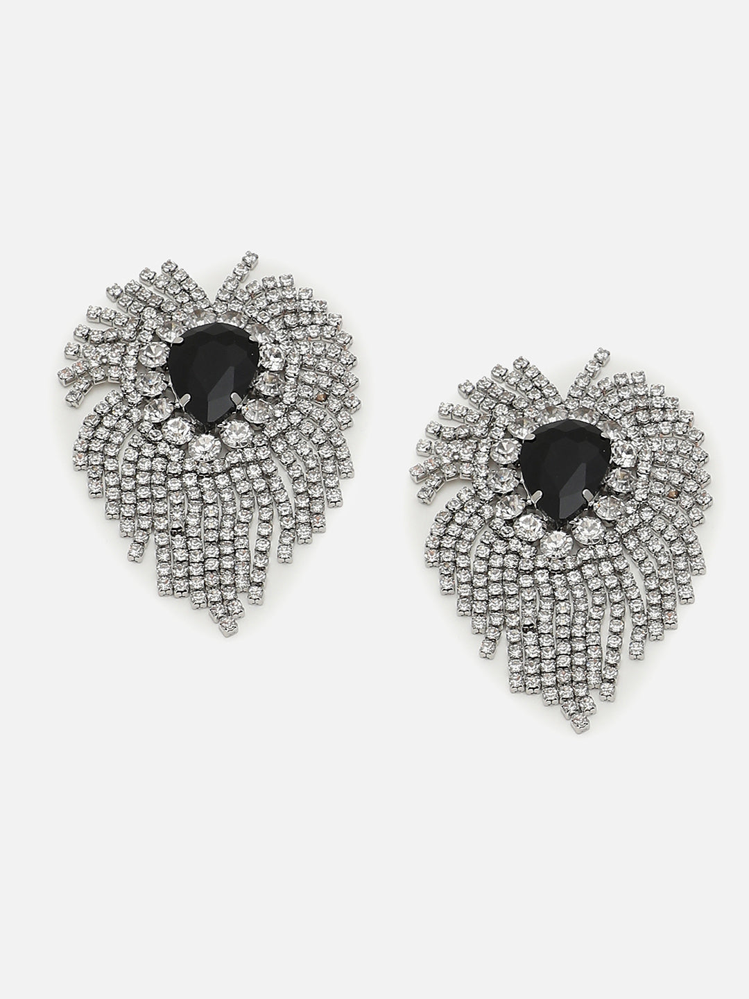 Silver Plated Party Designer Stone Drop Earring For Women