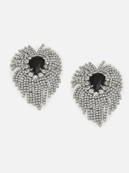 Silver Plated Party Designer Stone Drop Earring For Women