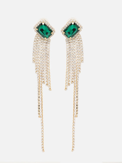 Silver Plated Party Designer Stone Drop Earring For Women
