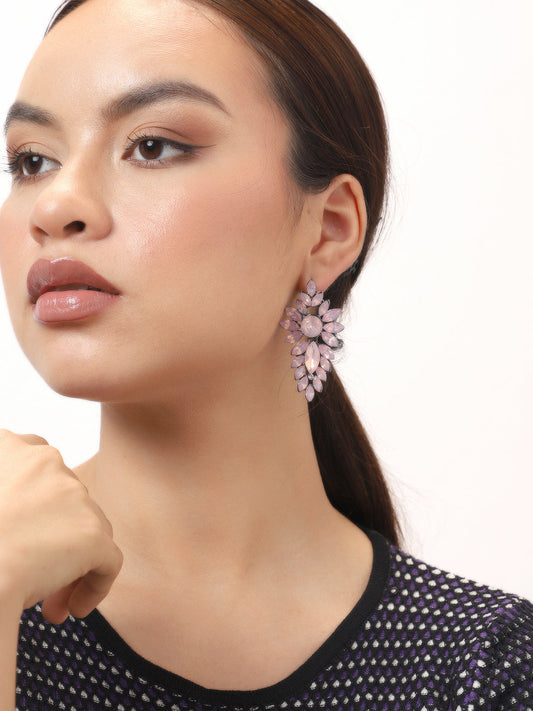 Gold Plated Party Designer Stone Drop Earring For Women