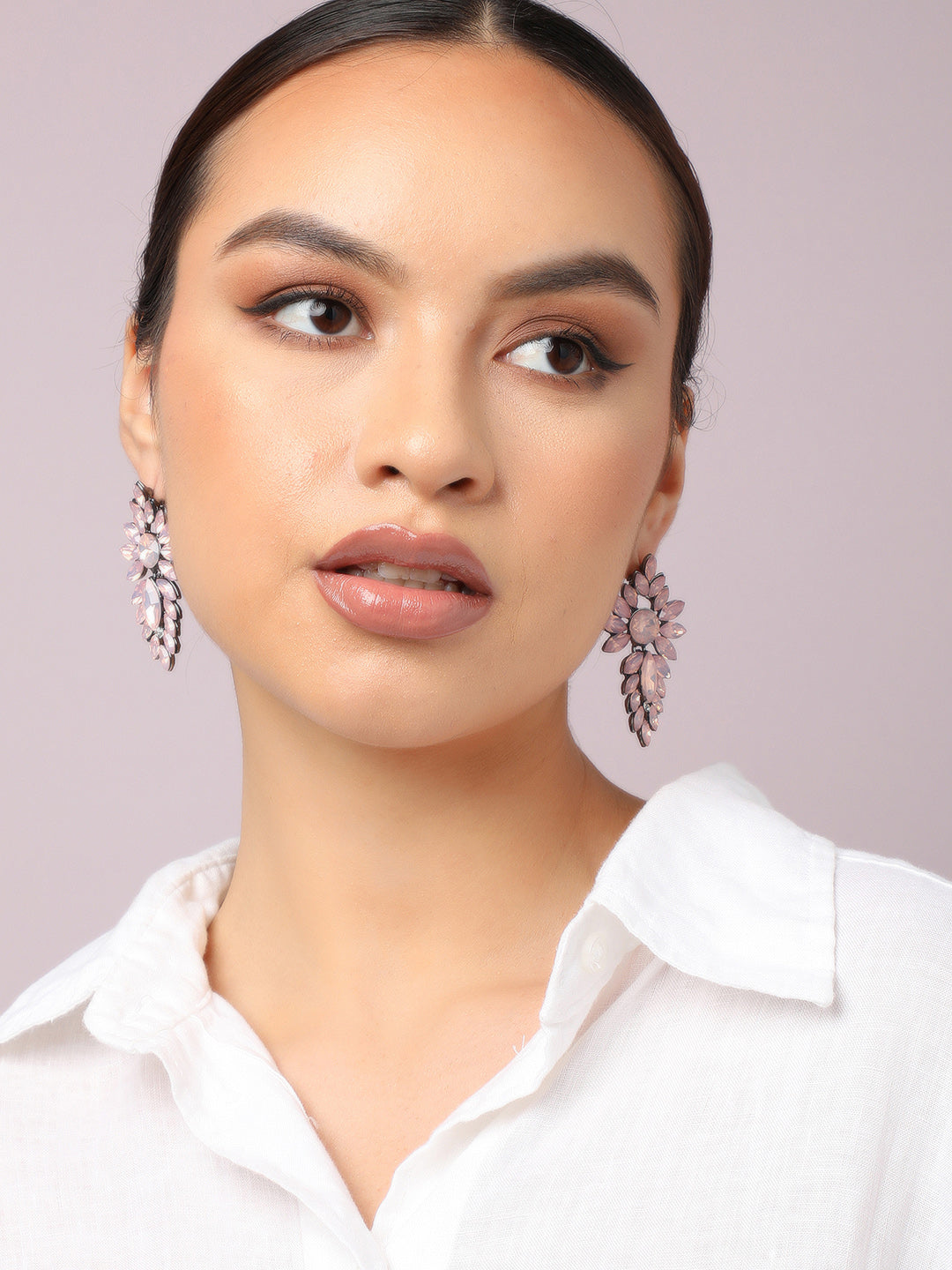 Gold Plated Party Designer Stone Drop Earring For Women