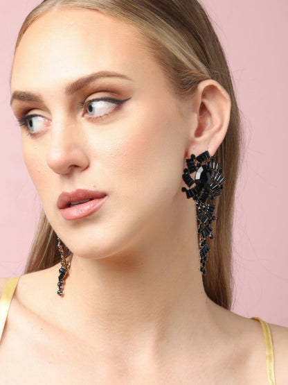 Gold Plated Party Designer Stone Drop Earring For Women