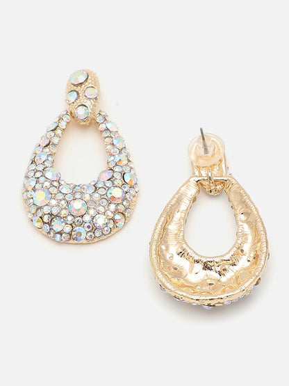 Gold Plated Party Designer Stone Drop Earring For Women