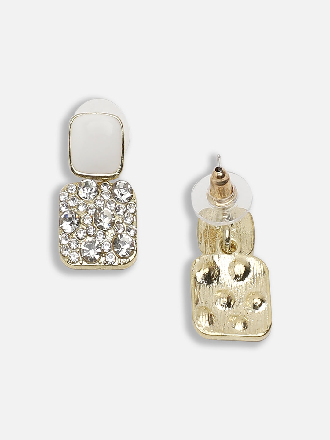 Gold Plated Party Designer Stone Drop Earring For Women