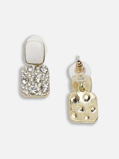 Gold Plated Party Designer Stone Drop Earring For Women