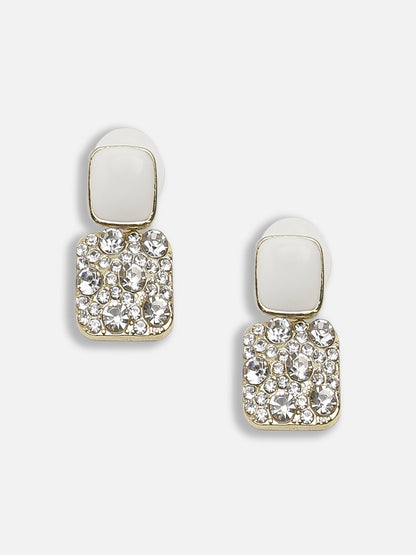 Gold Plated Party Designer Stone Drop Earring For Women