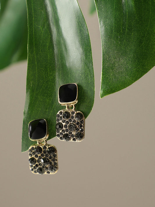 Gold Plated Party Designer Stone Drop Earring For Women