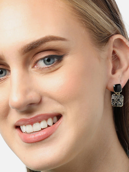 Gold Plated Party Designer Stone Drop Earring For Women