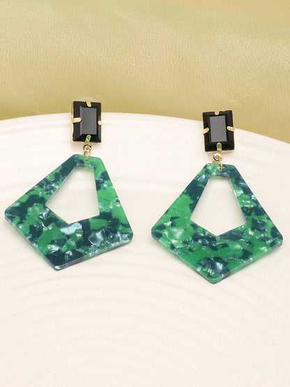 Gold Plated Party Designer Stone Drop Earring For Women