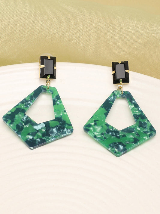 Gold Plated Party Designer Stone Drop Earring For Women