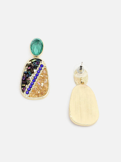 Gold Plated Party Designer Stone Drop Earring For Women