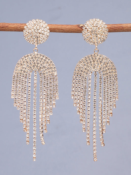 Silver Plated Party Designer Stone Drop Earring For Women
