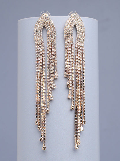 Gold Plated Party Designer Stone Drop Earring For Women