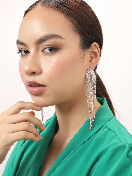 Gold Plated Party Designer Stone Drop Earring For Women
