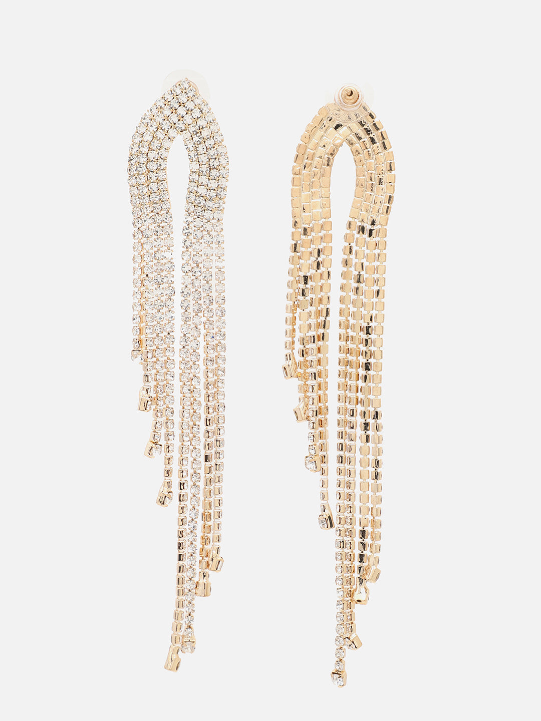 Gold Plated Party Designer Stone Drop Earring For Women