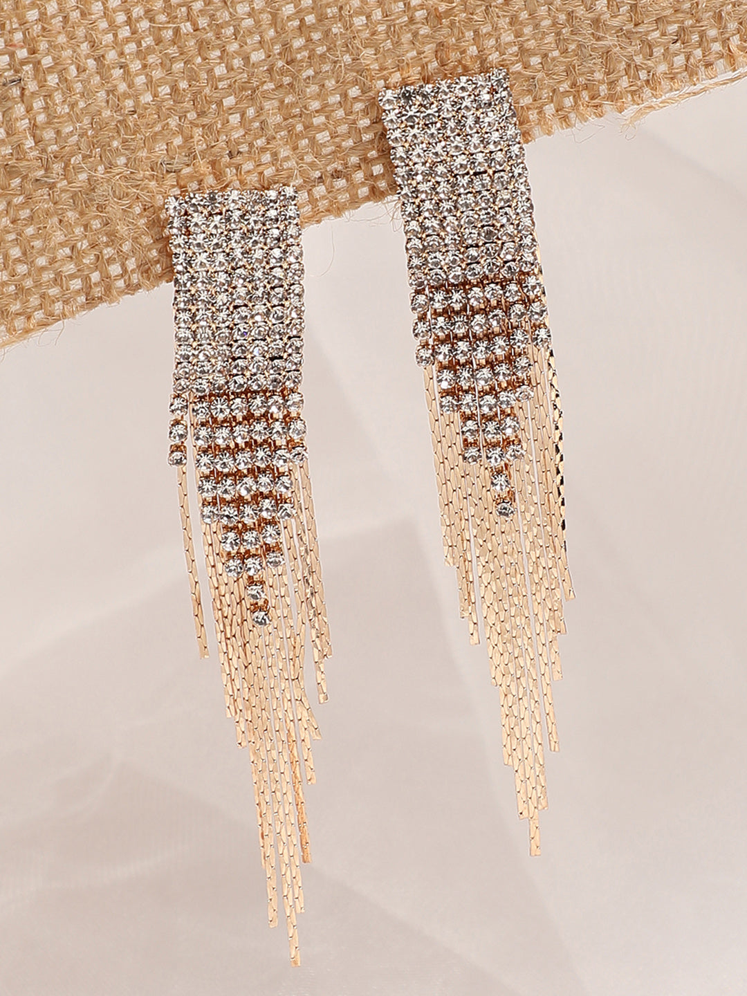 Gold Plated Party Designer Stone Drop Earring For Women