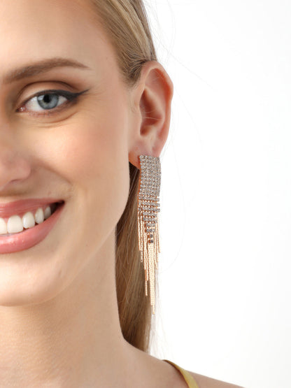 Gold Plated Party Designer Stone Drop Earring For Women