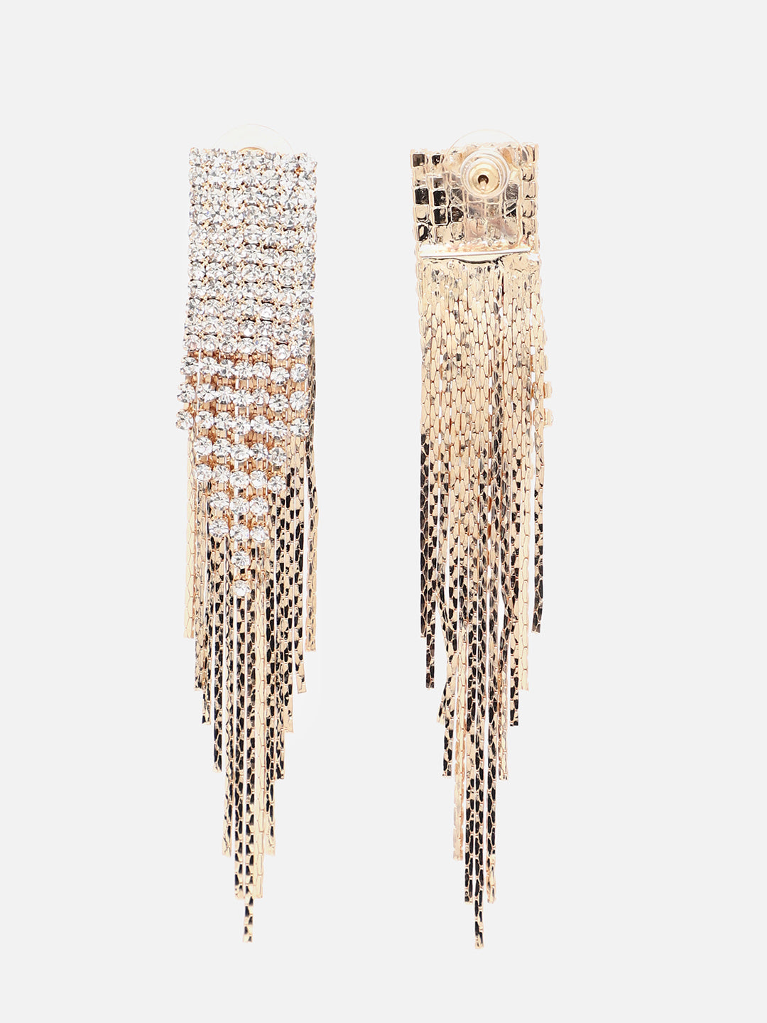 Gold Plated Party Designer Stone Drop Earring For Women