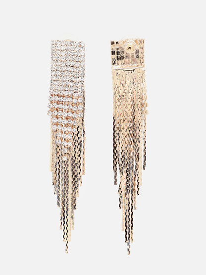 Gold Plated Party Designer Stone Drop Earring For Women