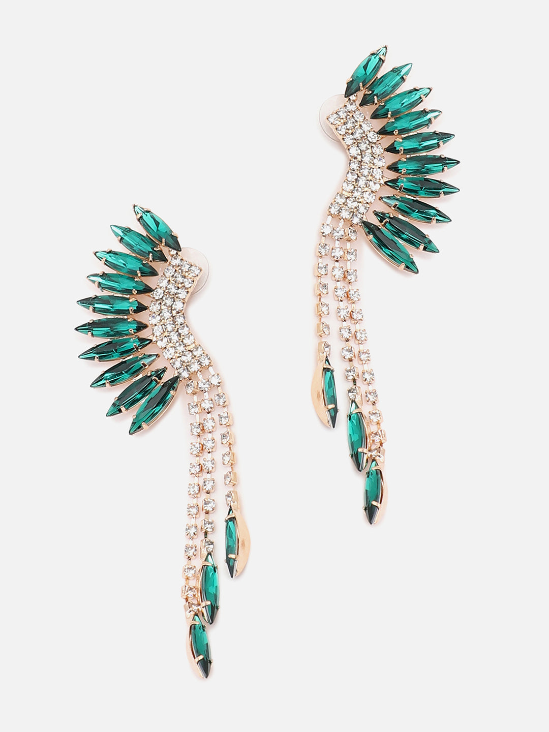 Gold Plated Party Designer Stone Drop Earring For Women