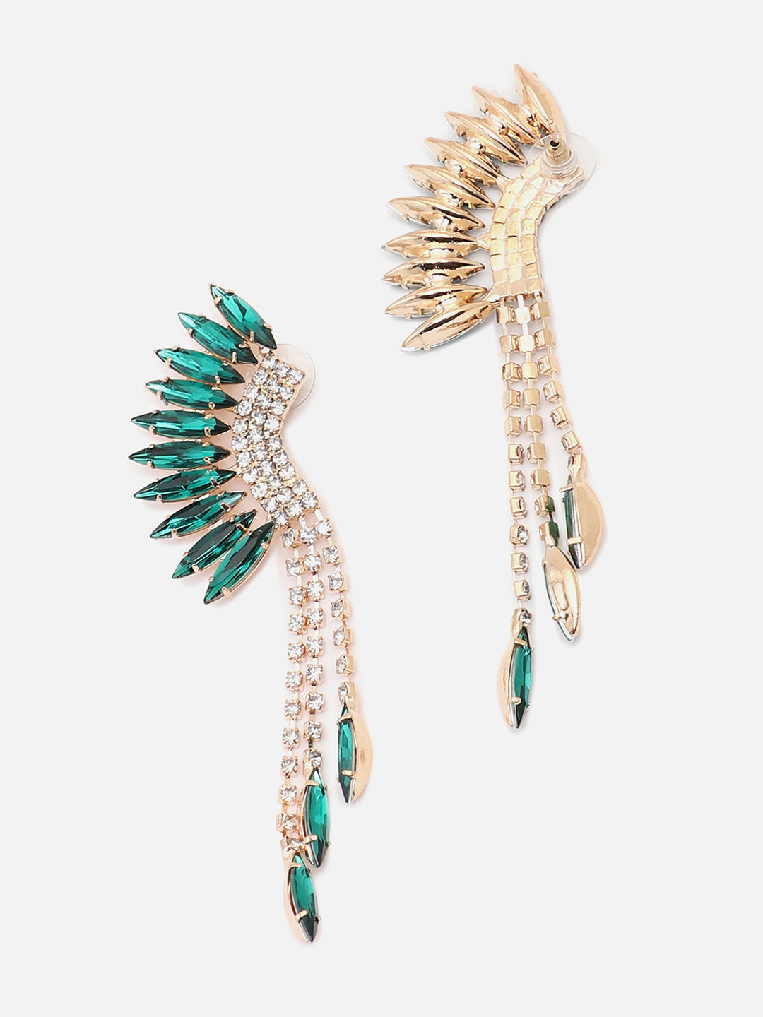 Gold Plated Party Designer Stone Drop Earring For Women