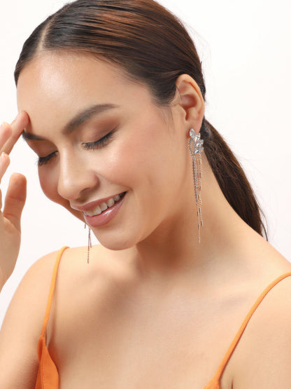Gold Plated Party Designer Stone Drop Earring For Women