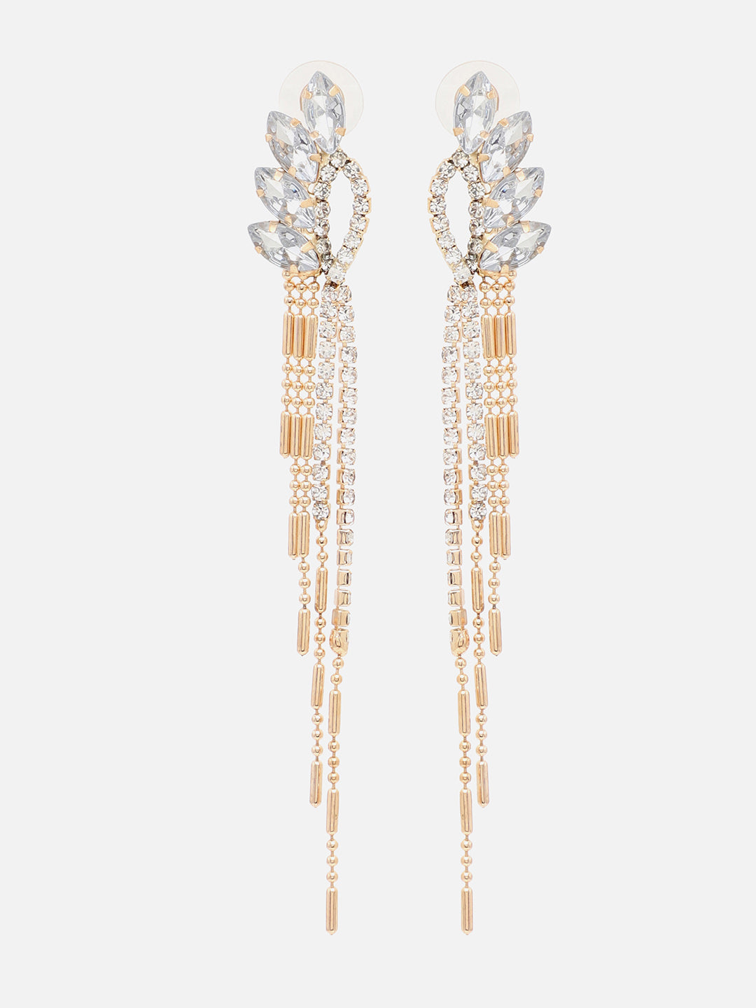 Gold Plated Party Designer Stone Drop Earring For Women