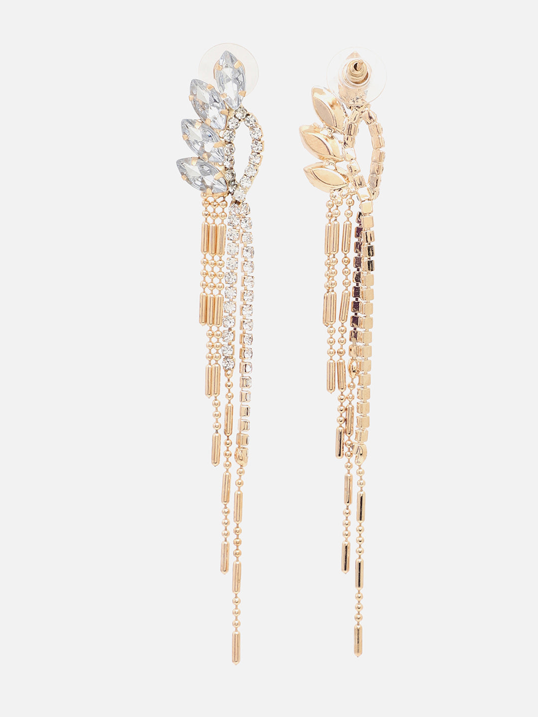 Gold Plated Party Designer Stone Drop Earring For Women