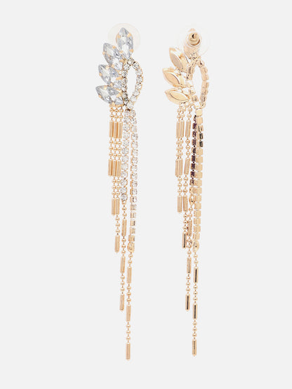Gold Plated Party Designer Stone Drop Earring For Women
