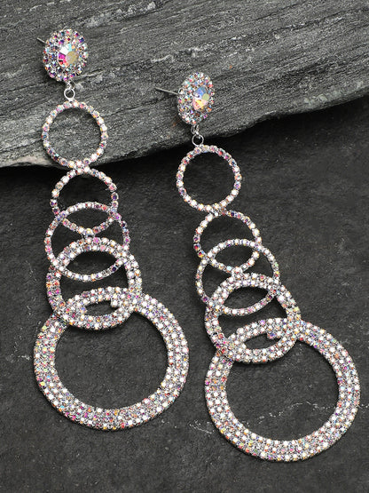 Silver Plated Party Designer Stone Drop Earring For Women