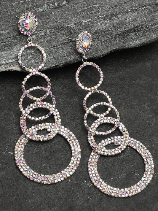 Silver Plated Party Designer Stone Drop Earring For Women