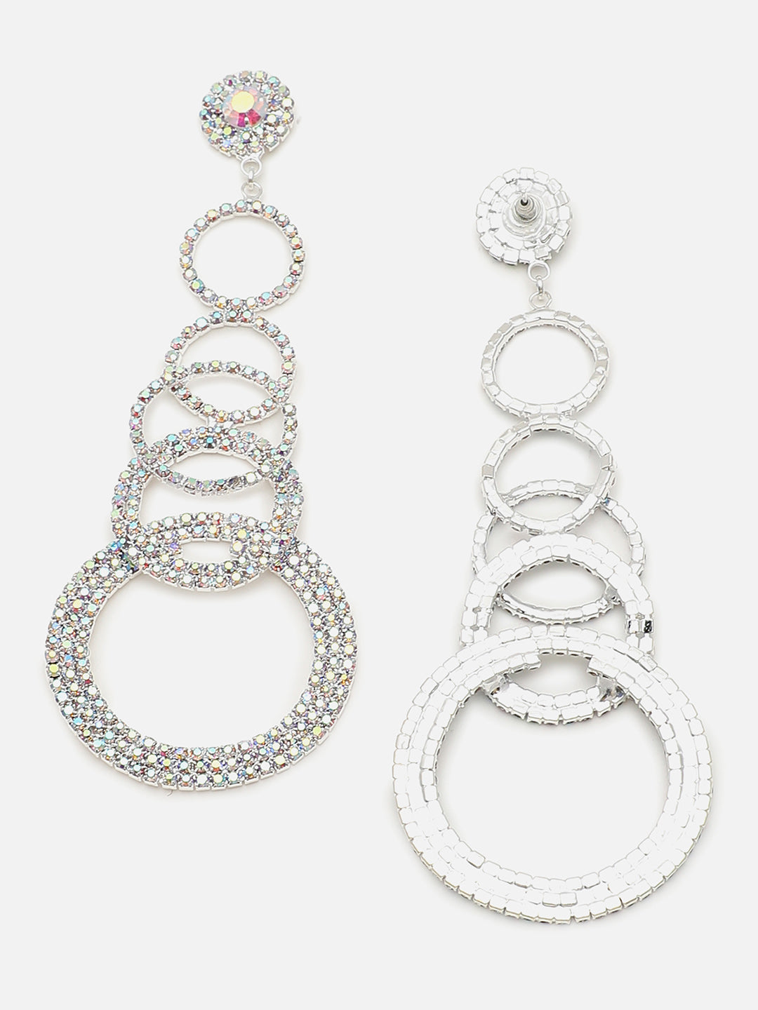 Silver Plated Party Designer Stone Drop Earring For Women