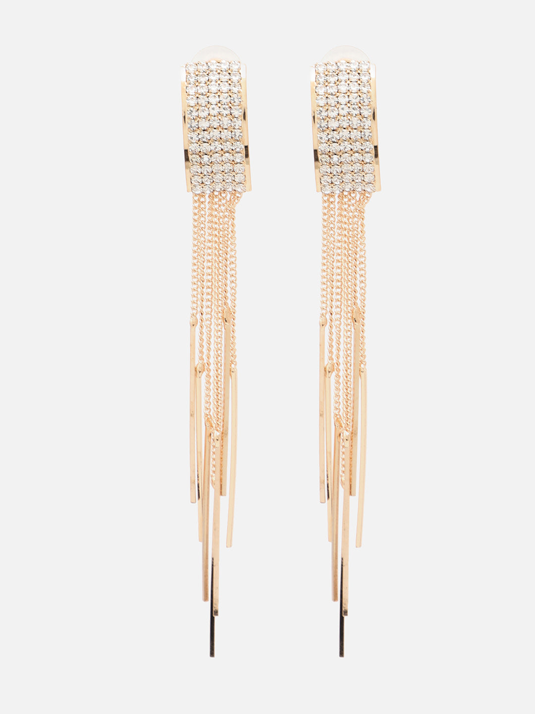 Gold Plated Party Designer Stone Drop Earring For Women