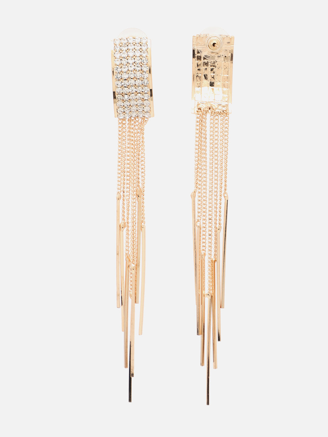 Gold Plated Party Designer Stone Drop Earring For Women