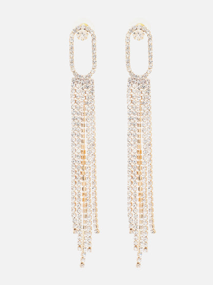 Gold Plated Party Designer Stone Drop Earring For Women