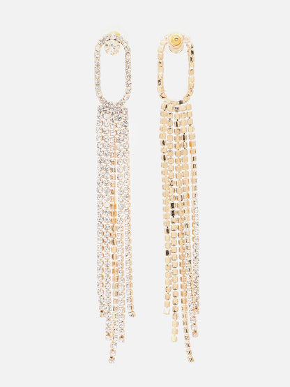Gold Plated Party Designer Stone Drop Earring For Women