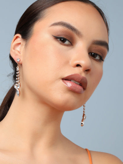 Gold Plated Party Designer Stone Drop Earring For Women