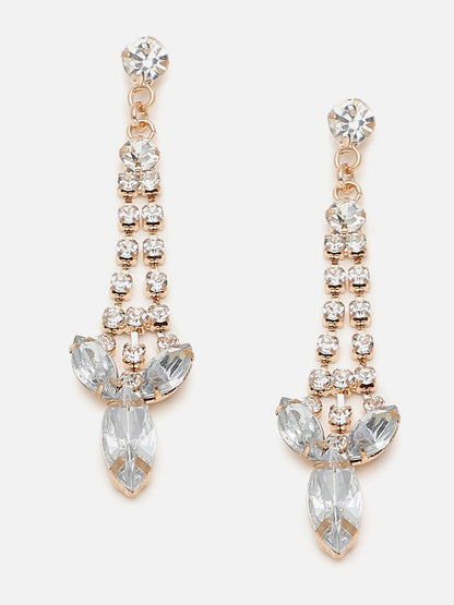 Gold Plated Party Designer Stone Drop Earring For Women
