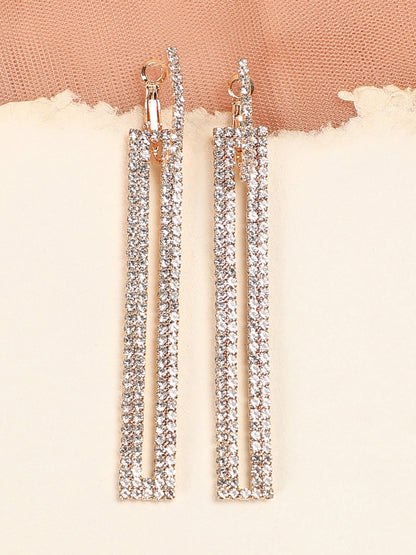 Gold Plated Party Designer Stone Drop Earring For Women